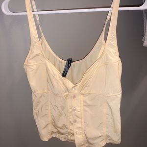 UO light yellow corset tank